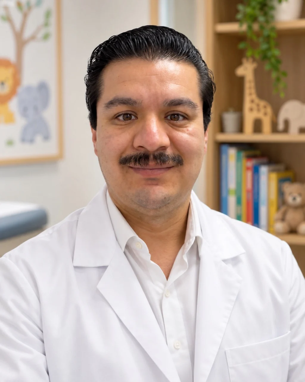 Retrato del Dr. Gelacio Jiménez, pediatra y neonatólogo